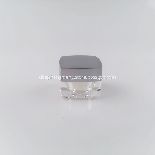 Black Clear Square Acrylic Cream Jar